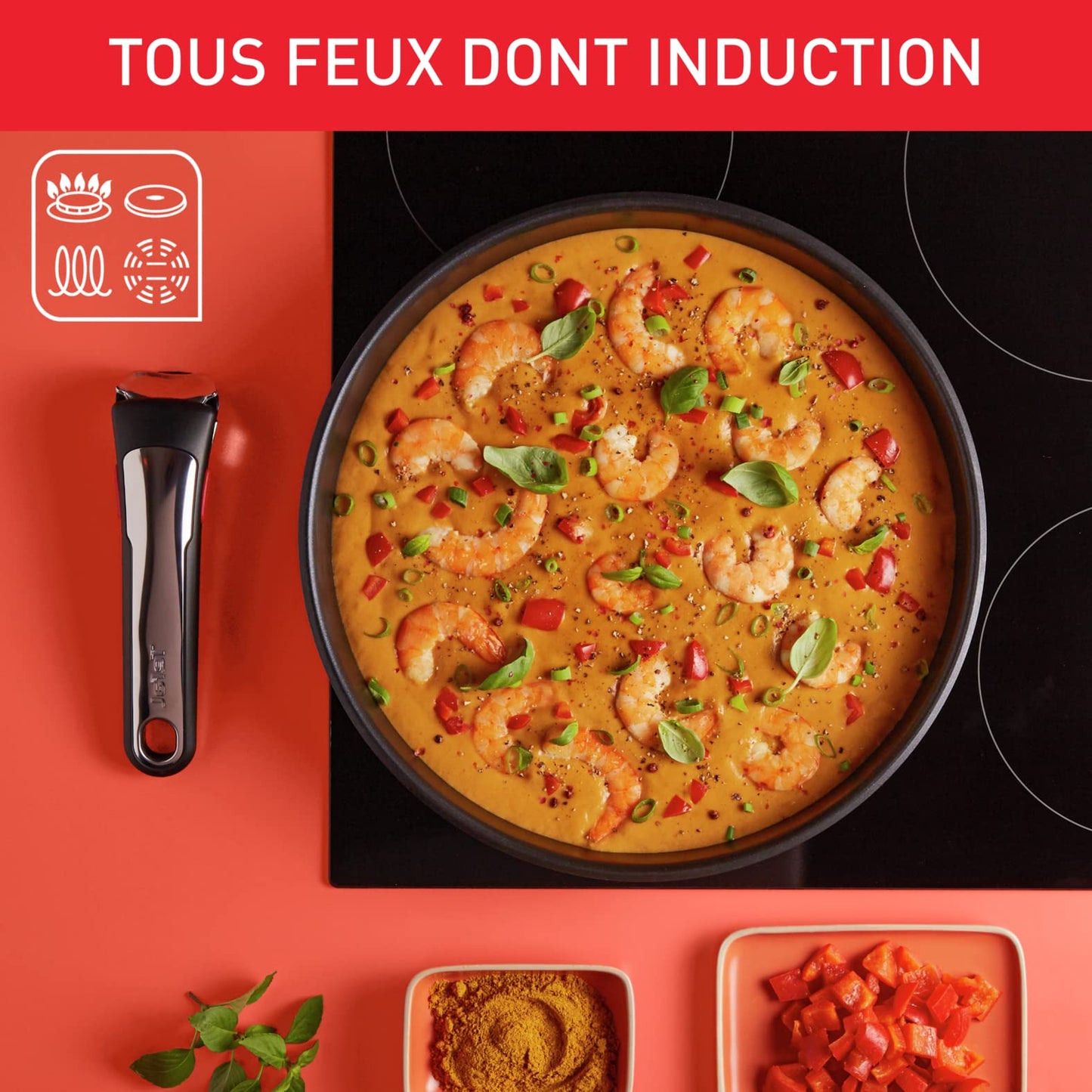 TEFAL L9733502 INGENIO PREFERENCE Sauteuse 24 cm, inox, antiadhésif, poignée vendue séparément, tous feux dont induction,