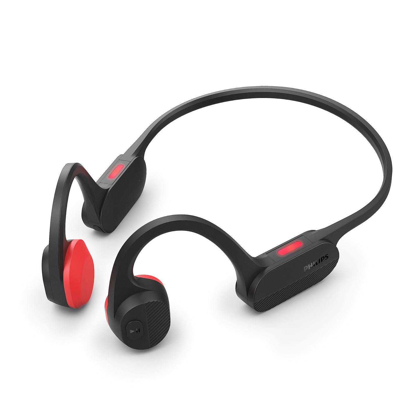 PHILIPS TAA6606BK Bone Conduction Open Ear Wireless Bluetooth Neckband Headphones with Night Light for Running