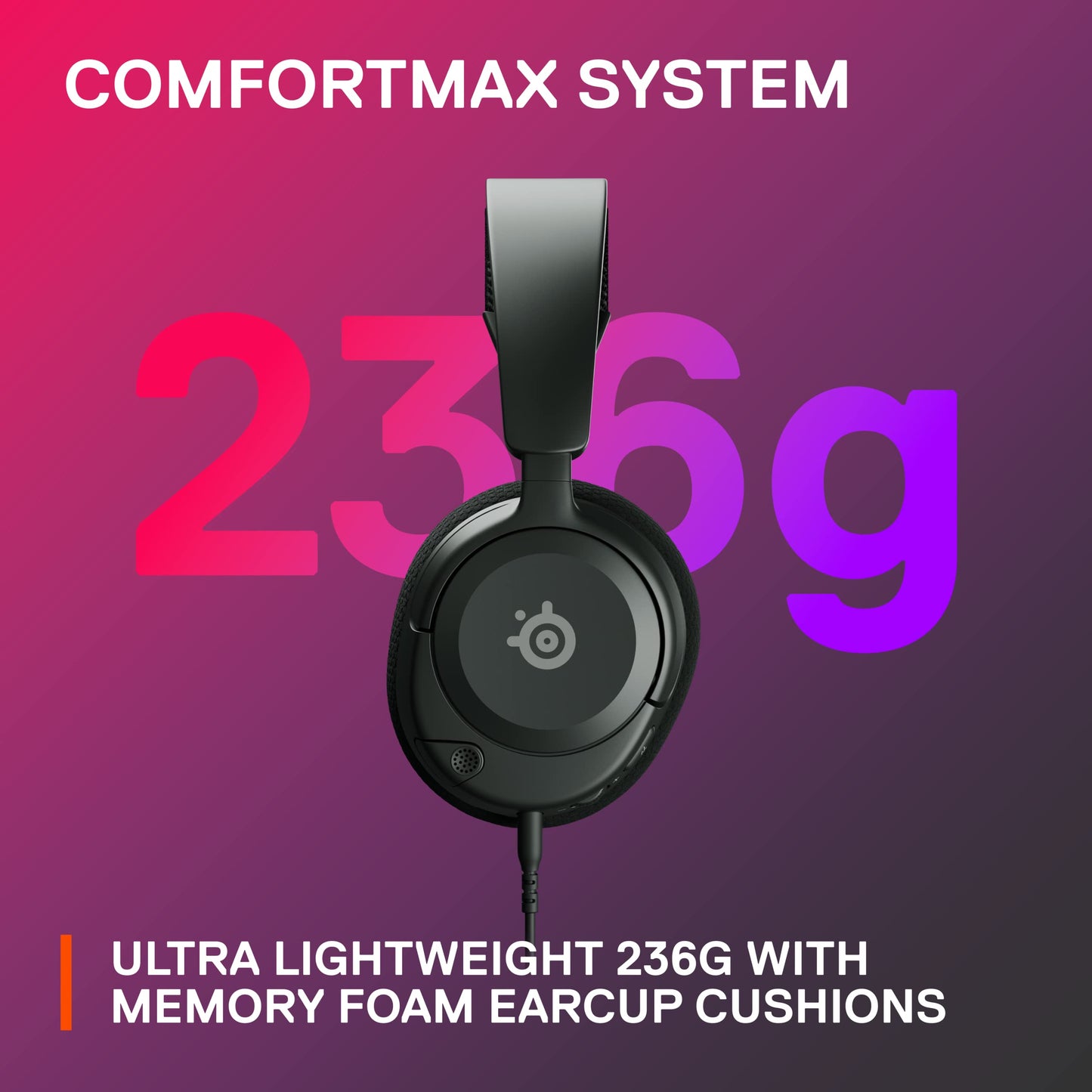 SteelSeries Arctis Nova 1 - Gaming Headset for PC, PS5, PS4, Switch, Xbox - Hi-Fi Drivers - 360° Spatial Audio - AirWeave Memory Foam Ear Cushions - Ultra Lightweight