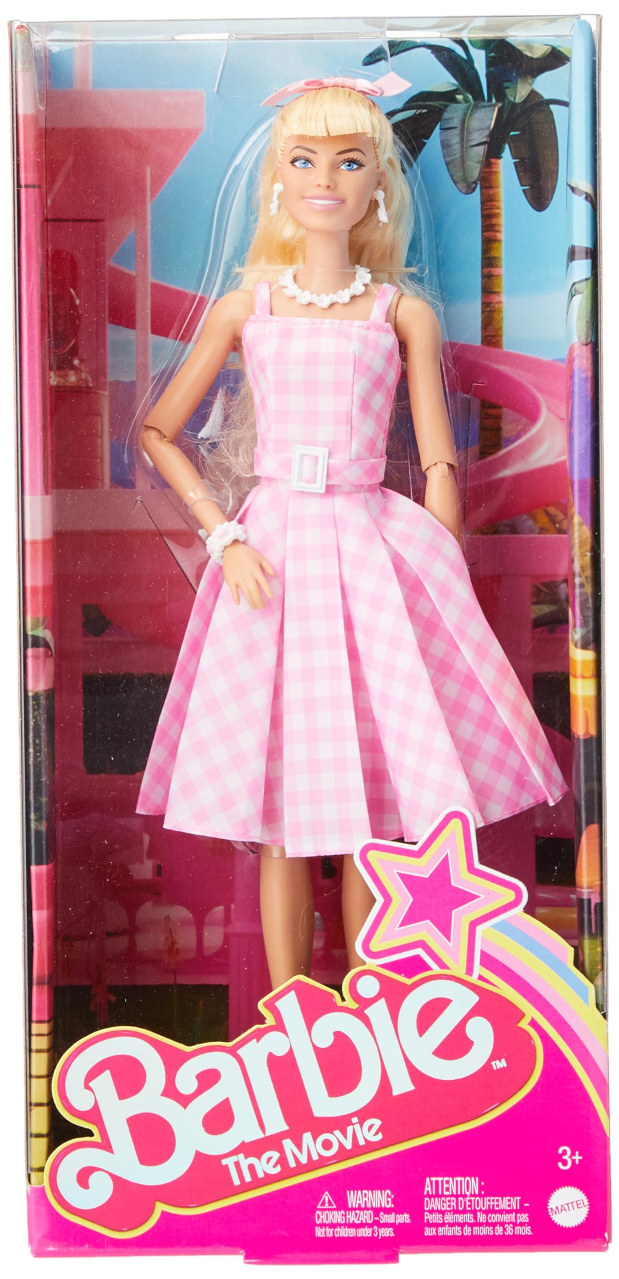 Barbie - Puppe mit Vintage-Kleid in rosa Vichy-Karo, Gänseblümchen-Accessoires, beweglich