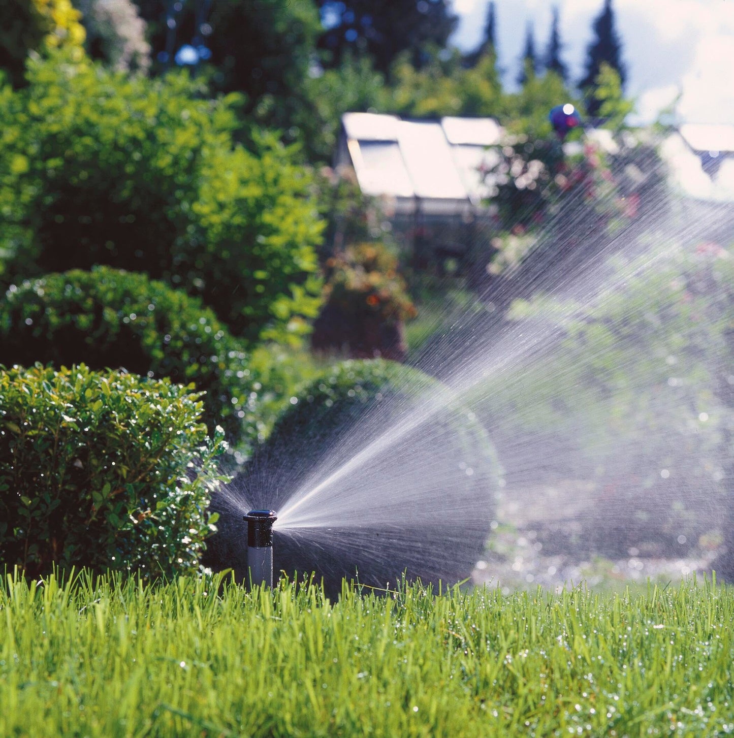 Gardena Sprinklersystem Versenkregner S-CS: Wassersprinkler mit Streifendüse für enge Rasenstreifen