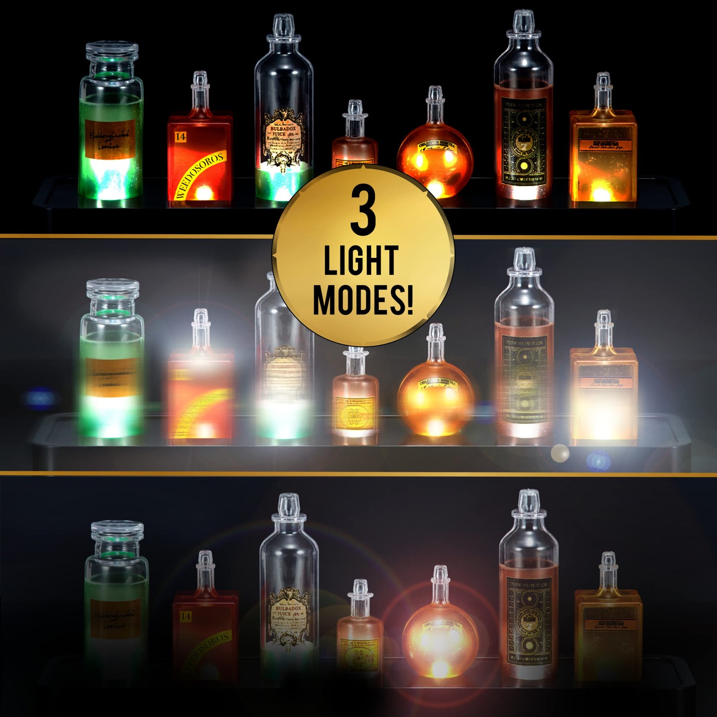 Professor Snape's Potion Bottles Mood Lamp | Bedroom Accessory Night-Light | Official Wizarding World Harry Potter Gifts, Toys and Collectables