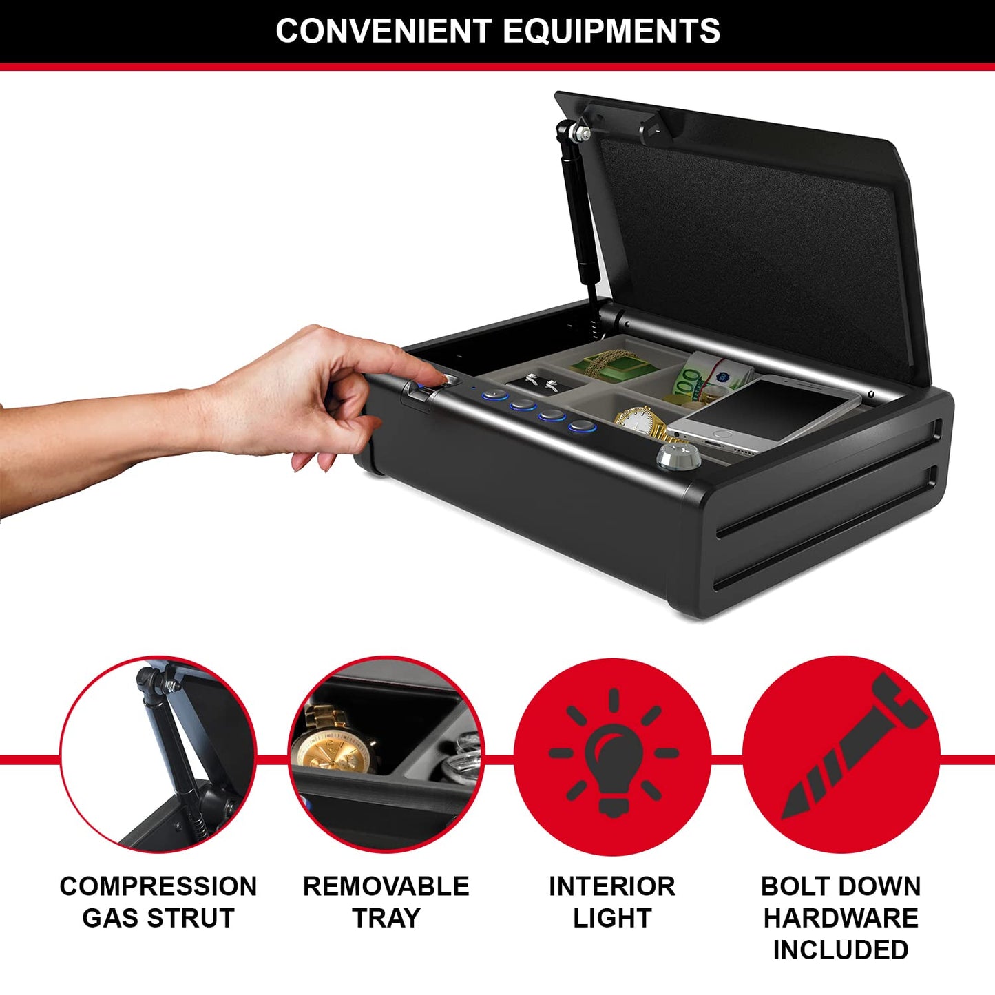 MASTER LOCK Small Safe Digital Combination Best Used for Cheque Books, Money, Jewelry, Passports and More