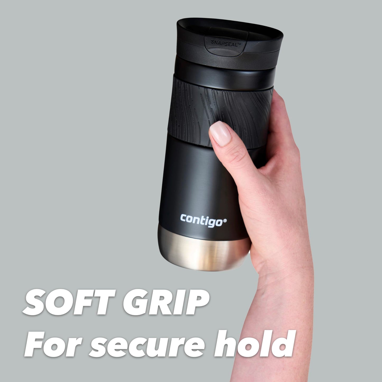 Contigo Byron Snapseal Travel Mug | Stainless Steel Thermal Mug | Vacuum Flask | Leakproof Tumbler | Coffee to Go Mug with BPA Free Easy-Clean Lid
