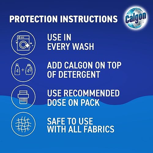 Calgon 4-in-1 Washing Machine Cleaner and Water Softener Tablets, 75 Count | Removes Limescale, Residue, Dirt, Rust & Malodours | Deep Clean | XL Pack Size