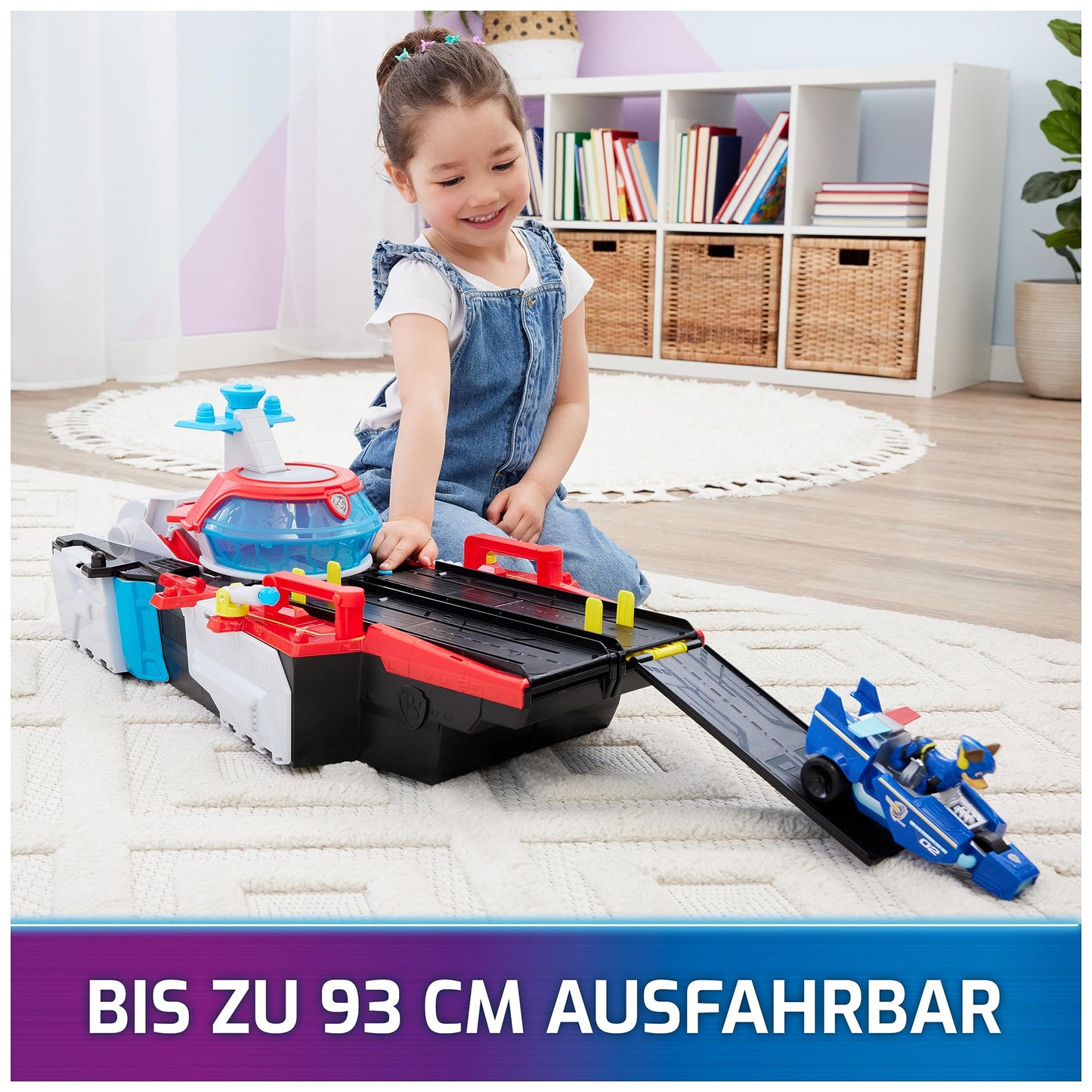 Paw Patrol: The Mighty Movie Aircraft Carrier HQ, with Chase Action Figure and Mighty Pups Cruiser, Kids’ Toys for Boys and Girls 3+
