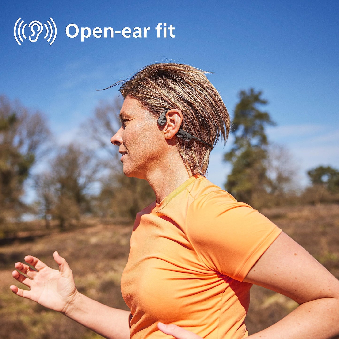 PHILIPS TAA6606BK Bone Conduction Open Ear Wireless Bluetooth Neckband Headphones with Night Light for Running