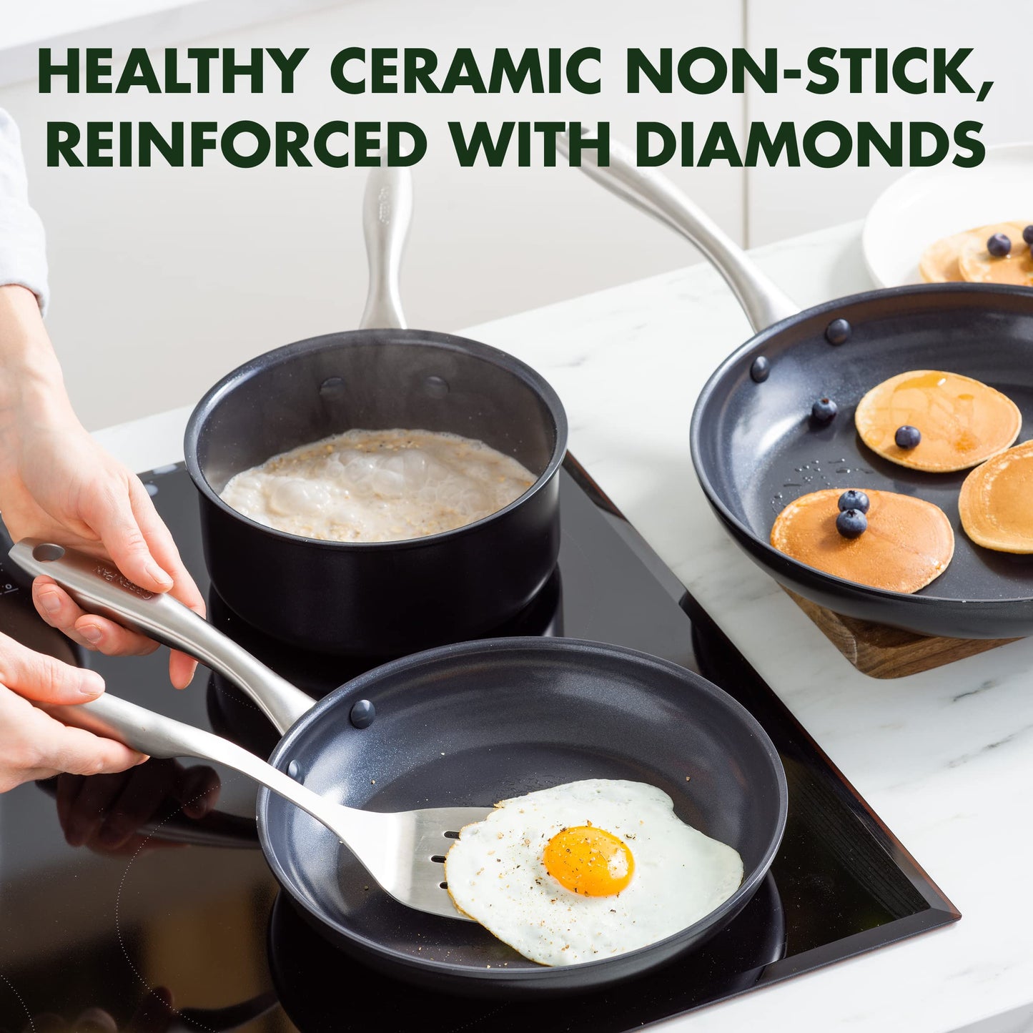 GreenPan Lima Midnight Hard Anodized Healthy Ceramic Nonstick