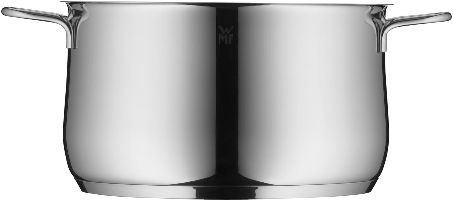 WMF High Casserole Approx 3.7L Diadem Plus Pouring Rim Glass Lid Cromargan Stainless Steel Polished Suitable for Induction Hobs Dishwasher Safe