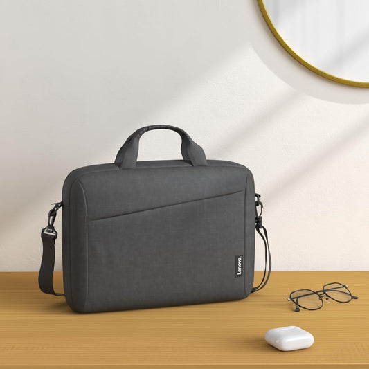 Lenovo Laptop Shoulder Bag T210, 15.6-Inch Laptop or Tablet, Sleek, Durable and Water-Repellent Fabric, Lightweight Toploader, Business Casual or School, GX40Q17229, Black
