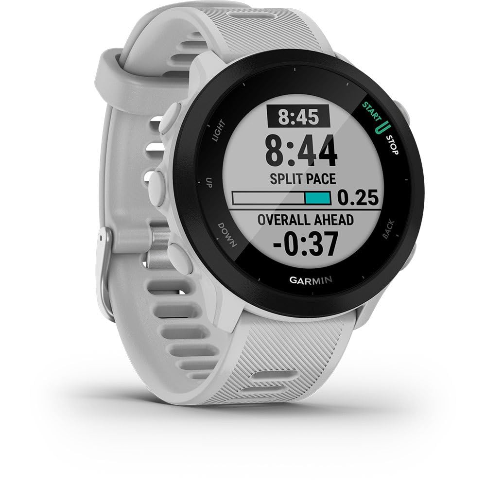 Garmin Forerunner 55 Easy to Use Lightweight GPS Running Smartwatch, Running and Training Guidance, Safety and Tracking Features included, Aqua