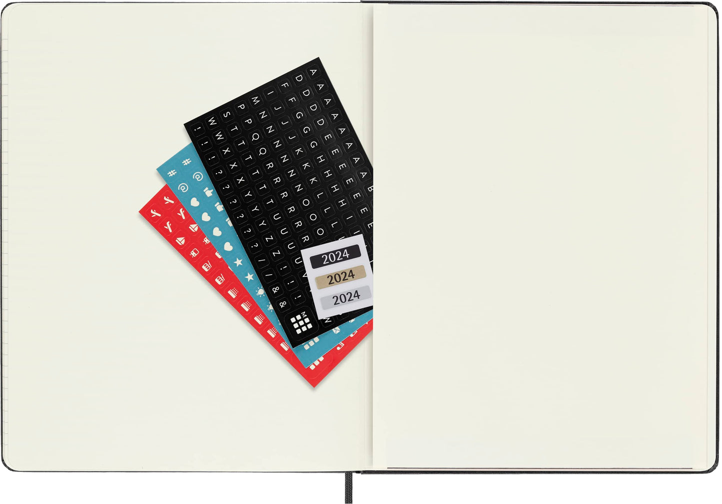 Moleskine Wochenkalender mit Platz für Notizen 12 Monate 2024, Agenda 2024, Hardcover und elastischem Verschluss