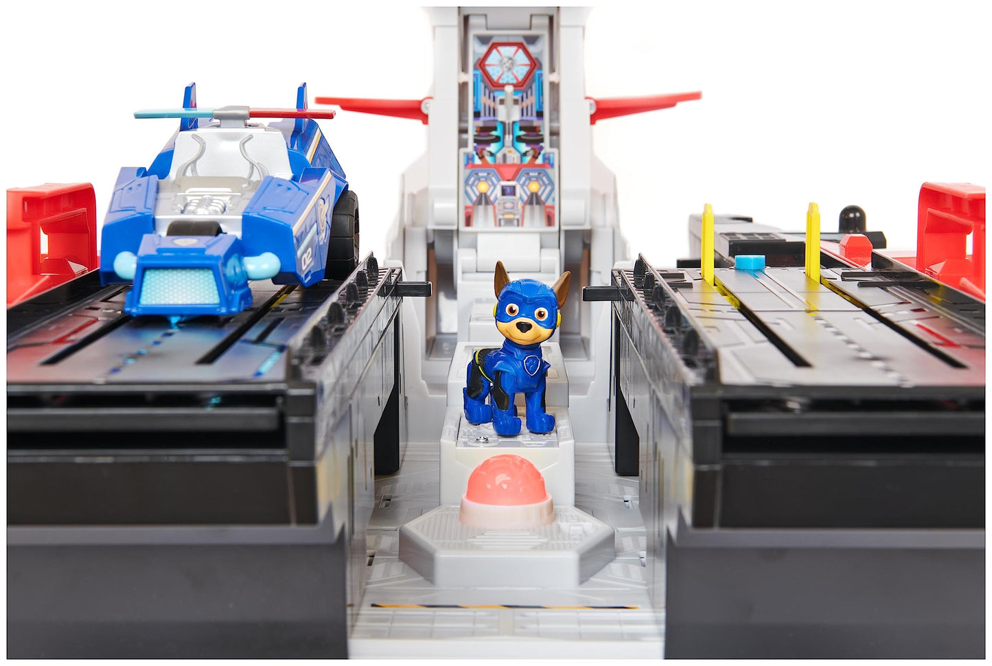Paw Patrol: The Mighty Movie Aircraft Carrier HQ, with Chase Action Figure and Mighty Pups Cruiser, Kids’ Toys for Boys and Girls 3+