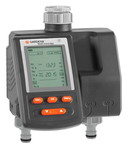 Gardena Irrigation Computer Multicontrol Duo: Automatic Irrigation Control, Weekdays programmable, 22x17.2x17.8 cm