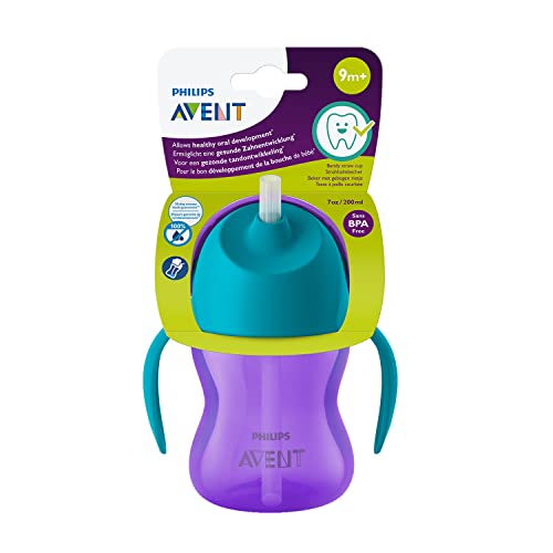 AVENT Philips Sippy Cup for Toddlers & Babies, BPA Free, Purple & Blue (Model SCF796/02)