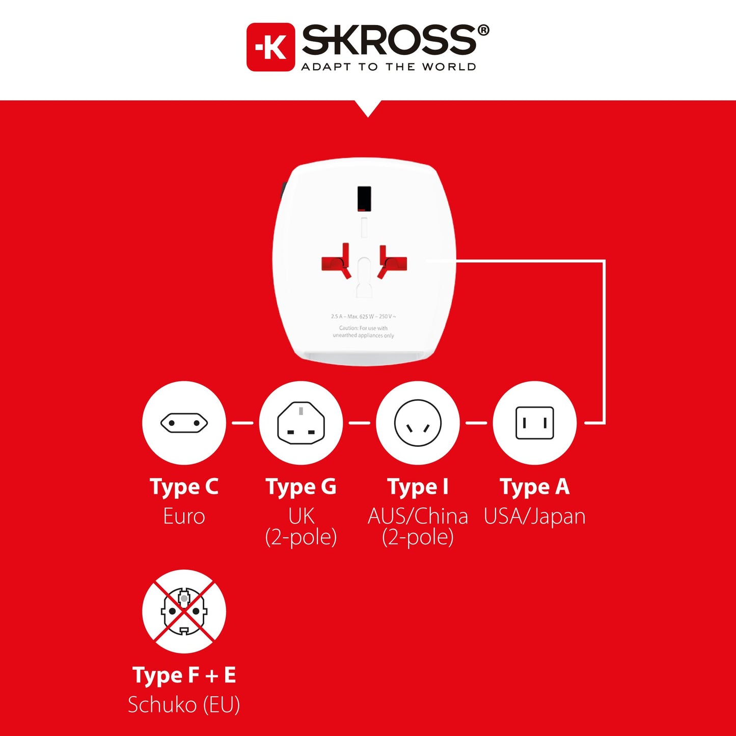 SKROSS - Muv Usb (A/C) - Adapter Multicolor One Size