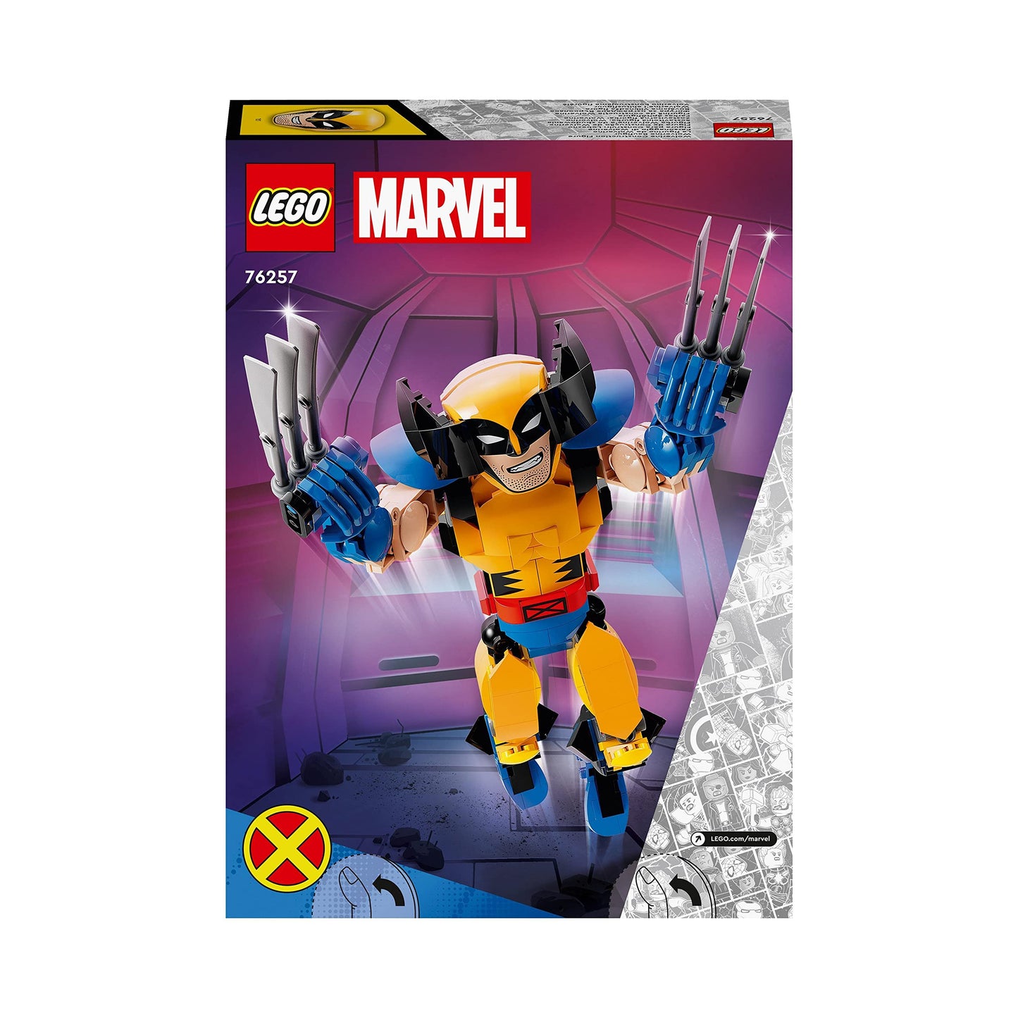 LEGO Marvel Wolverine Construction Figure, X-Men Action Figure Set with 6 Claw Elements, Play and Display Iconic Superheroes Collection, Collectible Toys 76257