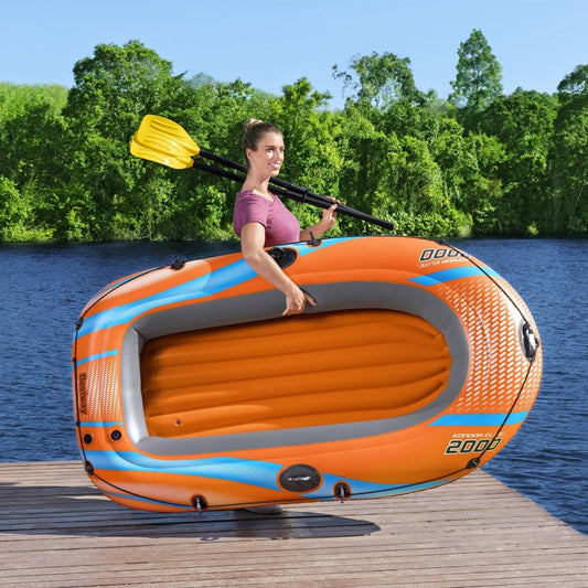 Bestway | Kondor Elite 2000 Raft Set, 6’5” X 42” / 1.96m x 106cm | Two-Man Inflatable Boat Perfect for Beach, Pool and Lake Adventures | Includes Oars & Pump