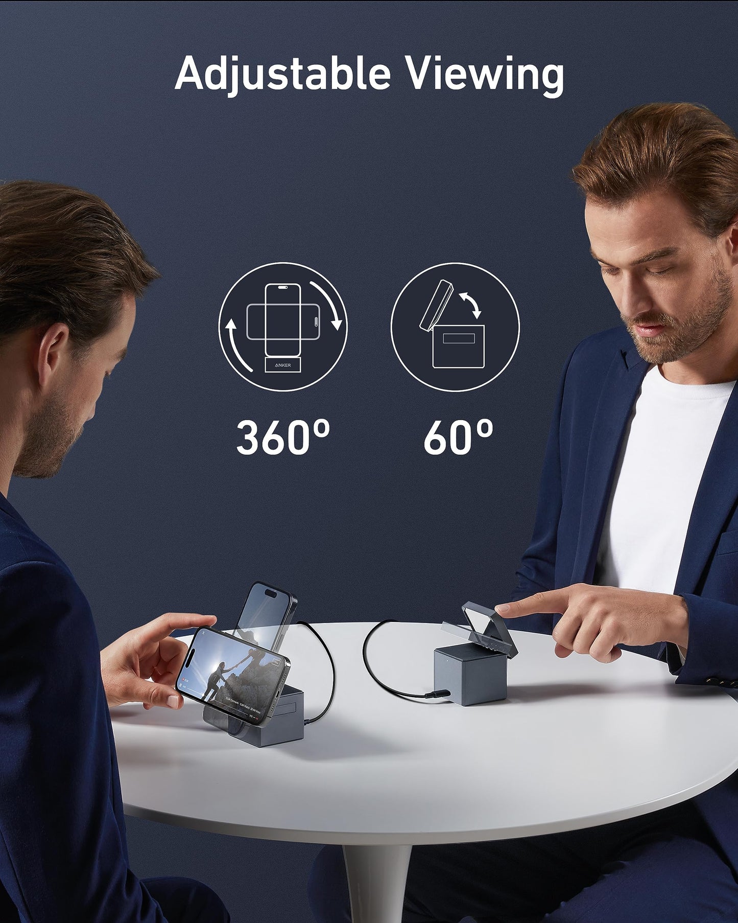 Anker 3-in-1 Cube Compatible with MagSafe - 15W Fast Charging, Foldable Wireless Charge Station for Apple Watch, iPhone 15/14/13, and AirPods Pro (Charger and Interchangeable Plugs Included)