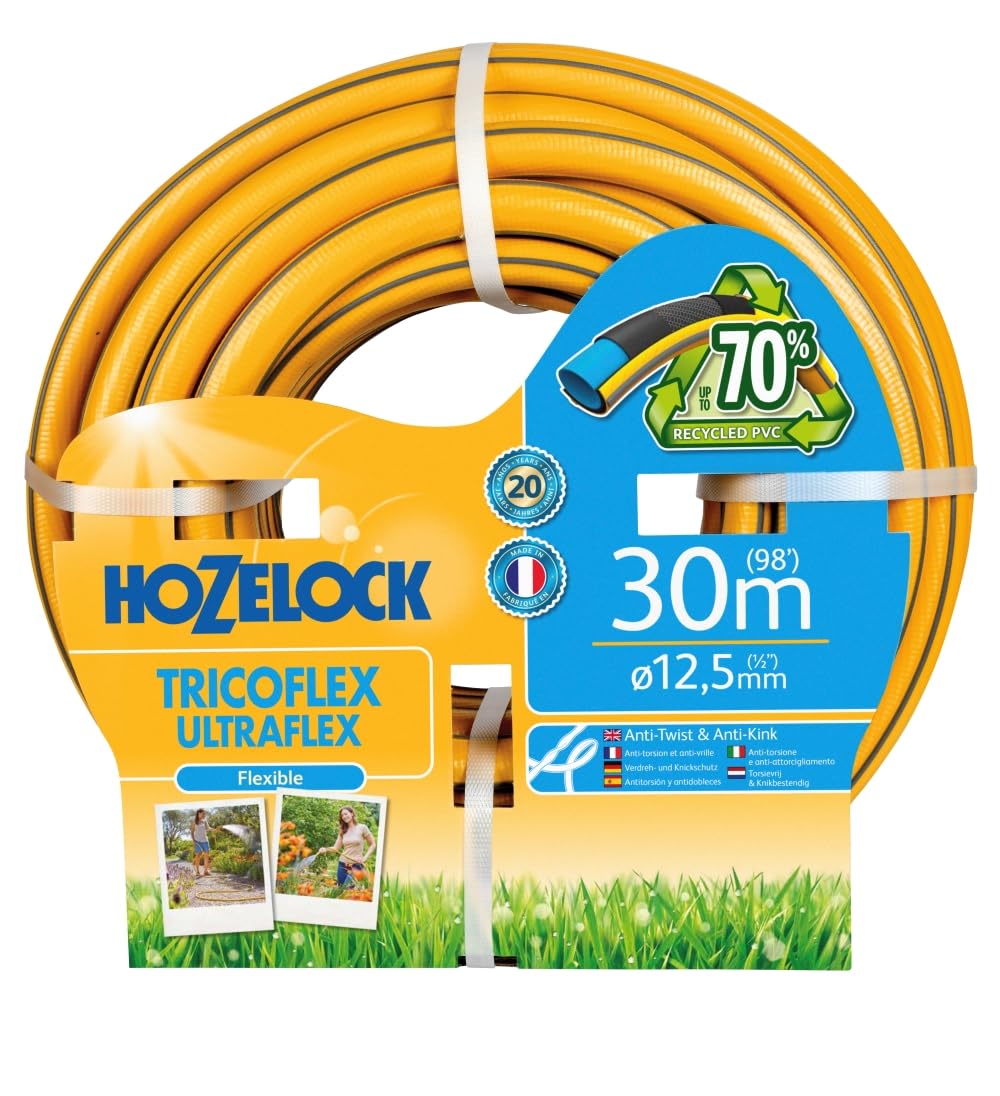 Hozelock Tricoflex Ultraflex Hose, Yellow, 12.5 mm x 10 m