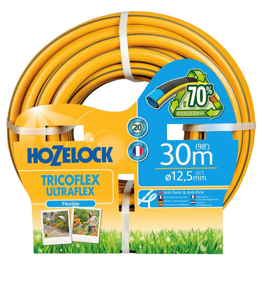Hozelock Tricoflex Ultraflex Hose, Yellow, 12.5 mm x 10 m