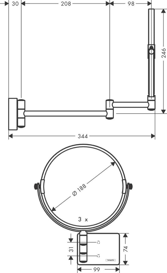 Hansgrohe AddStoris Shaving mirror, chrome, 41791000