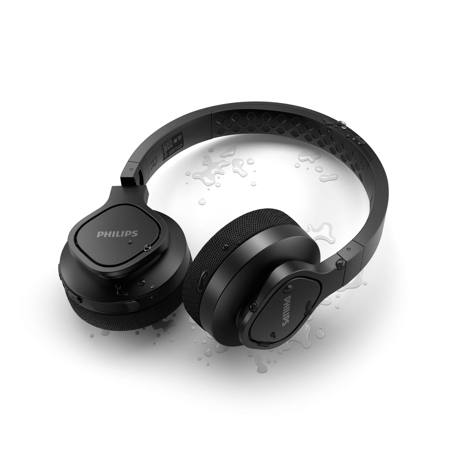 Philips Audio TAA1105BK/00 Headphones With Microphone, (Flexible Ear Hook, Bass Beat Vent, IPX2 Sweat Resistant, Secure Fit, In-Line Remote Control)