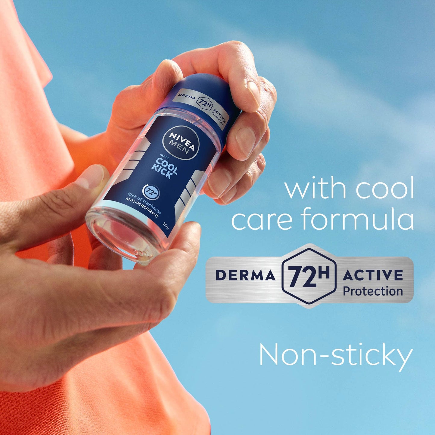 NIVEA Men Cool Kick Anti-Perspirant Deodorant Roll-On (6 x 50ml), Cooling Roll On Deodorant for Men, 72H Active Anti-Sweat and Odour Protection
