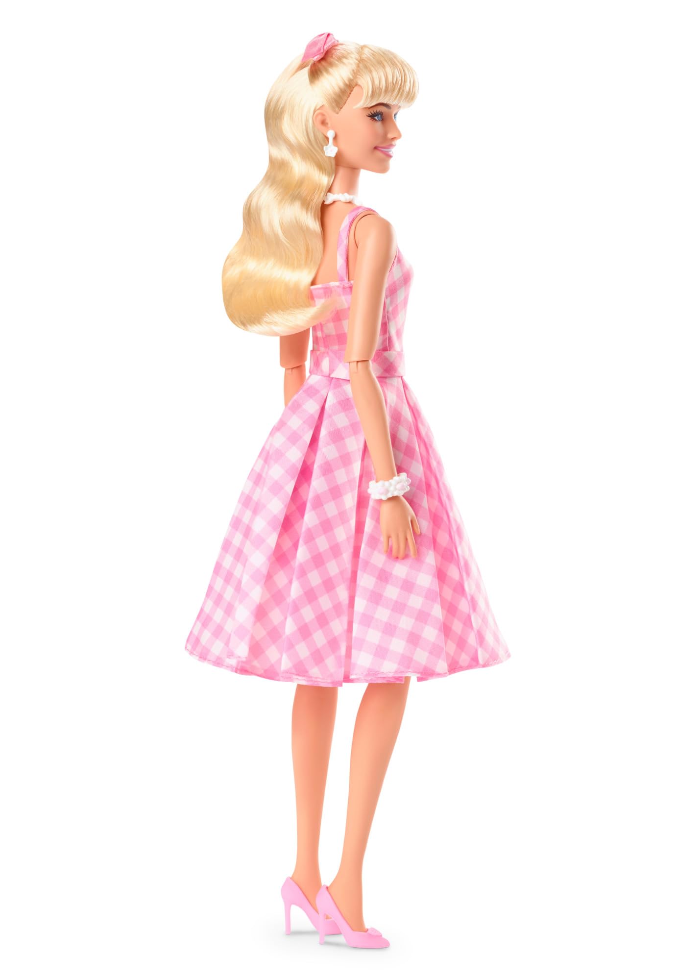 Barbie - Puppe mit Vintage-Kleid in rosa Vichy-Karo, Gänseblümchen-Accessoires, beweglich