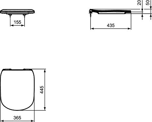 Ideal Standard - Tesi, Toilet seat Slim Soft Close Original, Toilet seat Cover, T352701, White