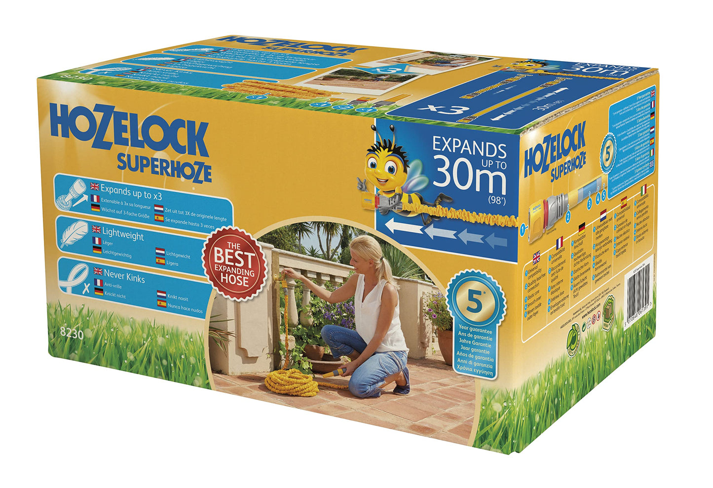 Hozelock Superhoze Hosepipe, Yellow & Grey