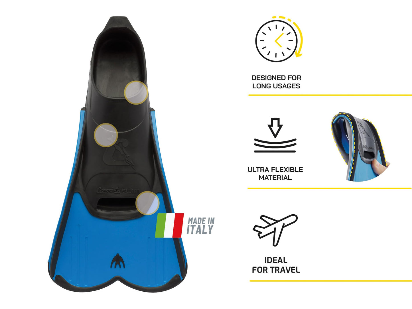 Cressi Light Fins - Light And Powerful Short Fins For Swimming/Snorkelling Adults And Children Unisex
