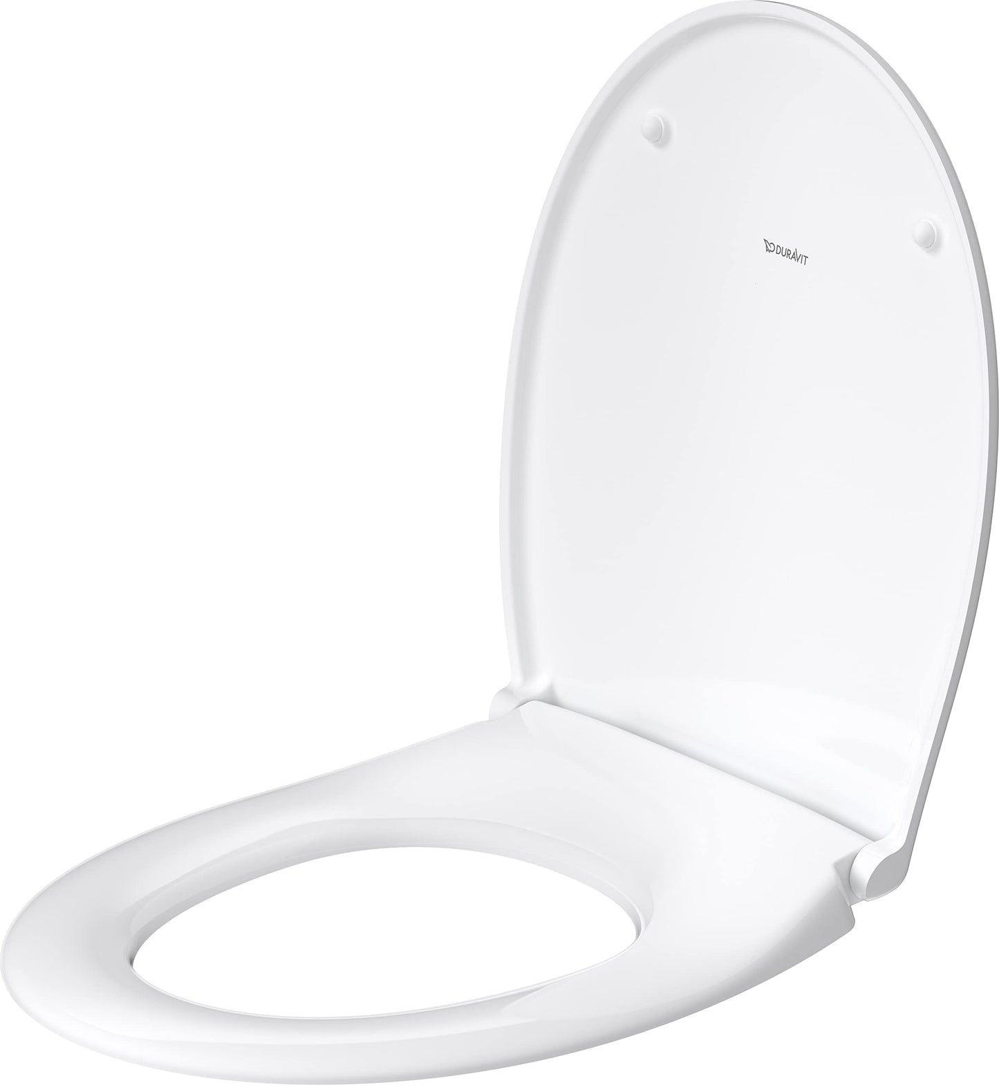 Duravit Universal Toilet Lid with Soft-Close Mechanism, Toilet Seat Quick Release for Easy Assembly, Toilet Seat in Oval Shape, Toilet Lid Made in the EU, Urea Duroplast, Stainless Steel Hinges, White