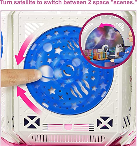 Barbie Space Discovery Space Station Playset with Space Explorer Doll, Puppy, Workstation, Satellite Space Scenes & 20 Space Station Items:Chair, Test Tubes, Microscope, Puppy Bed, 3-7Years Old