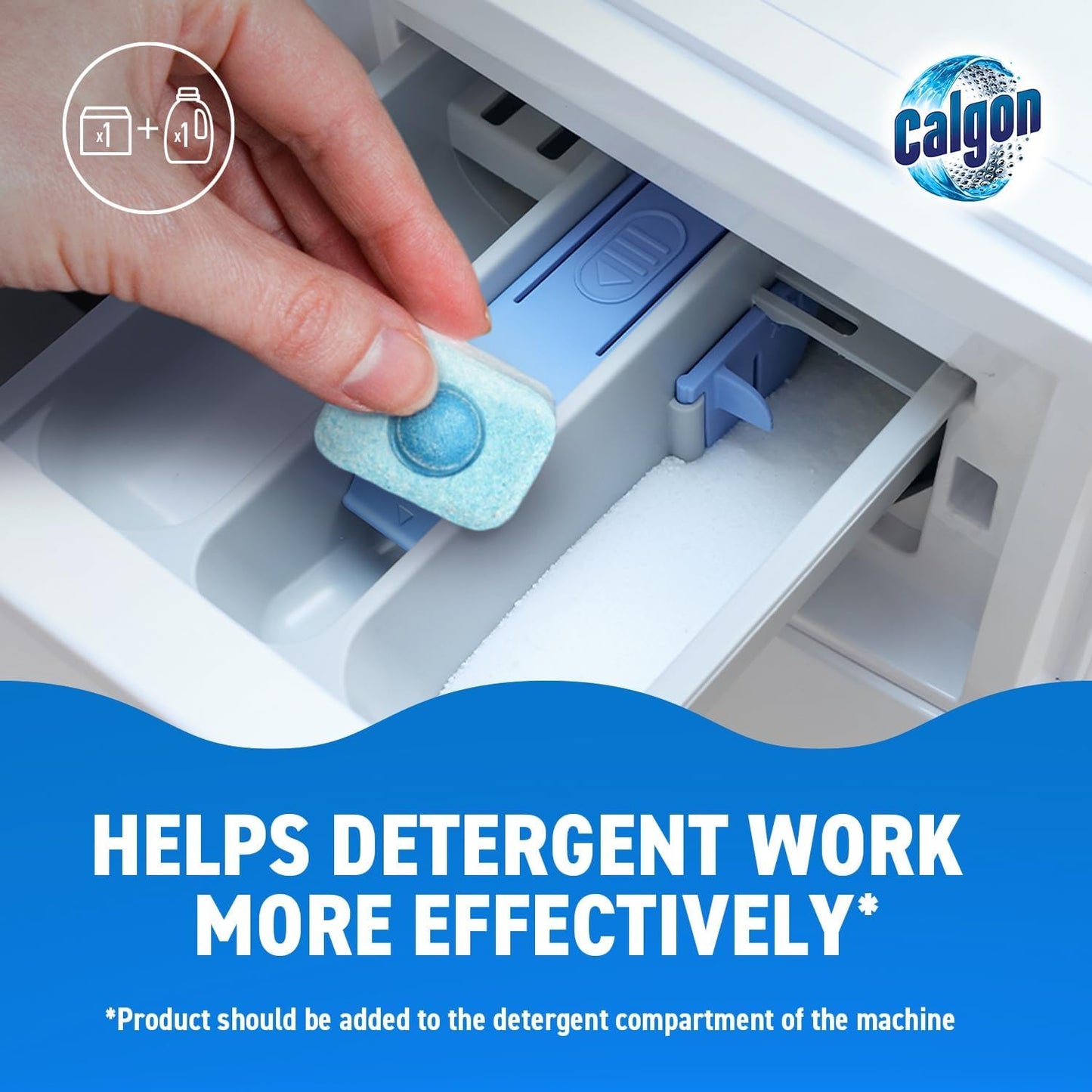 Calgon 4-in-1 Washing Machine Cleaner and Water Softener Tablets, 75 Count | Removes Limescale, Residue, Dirt, Rust & Malodours | Deep Clean | XL Pack Size