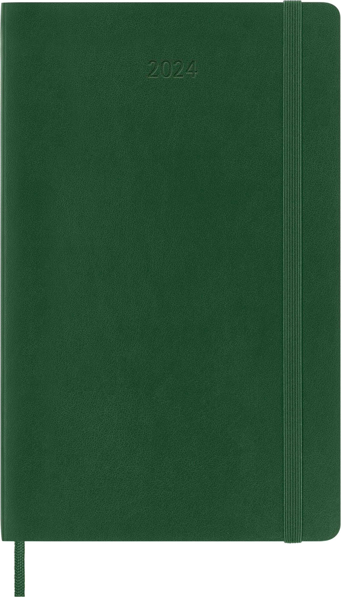 Moleskine 12-Monats-Tageskalender 2024, Agenda 2024, weicher Einband und Gummiverschluss