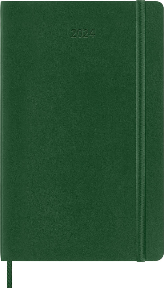 Moleskine 12-Monats-Tageskalender 2024, Agenda 2024, weicher Einband und Gummiverschluss