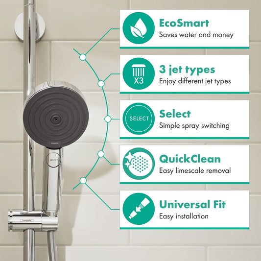 Hansgrohe Hand Shower Pulsify Select S, Shower Head 105 mm