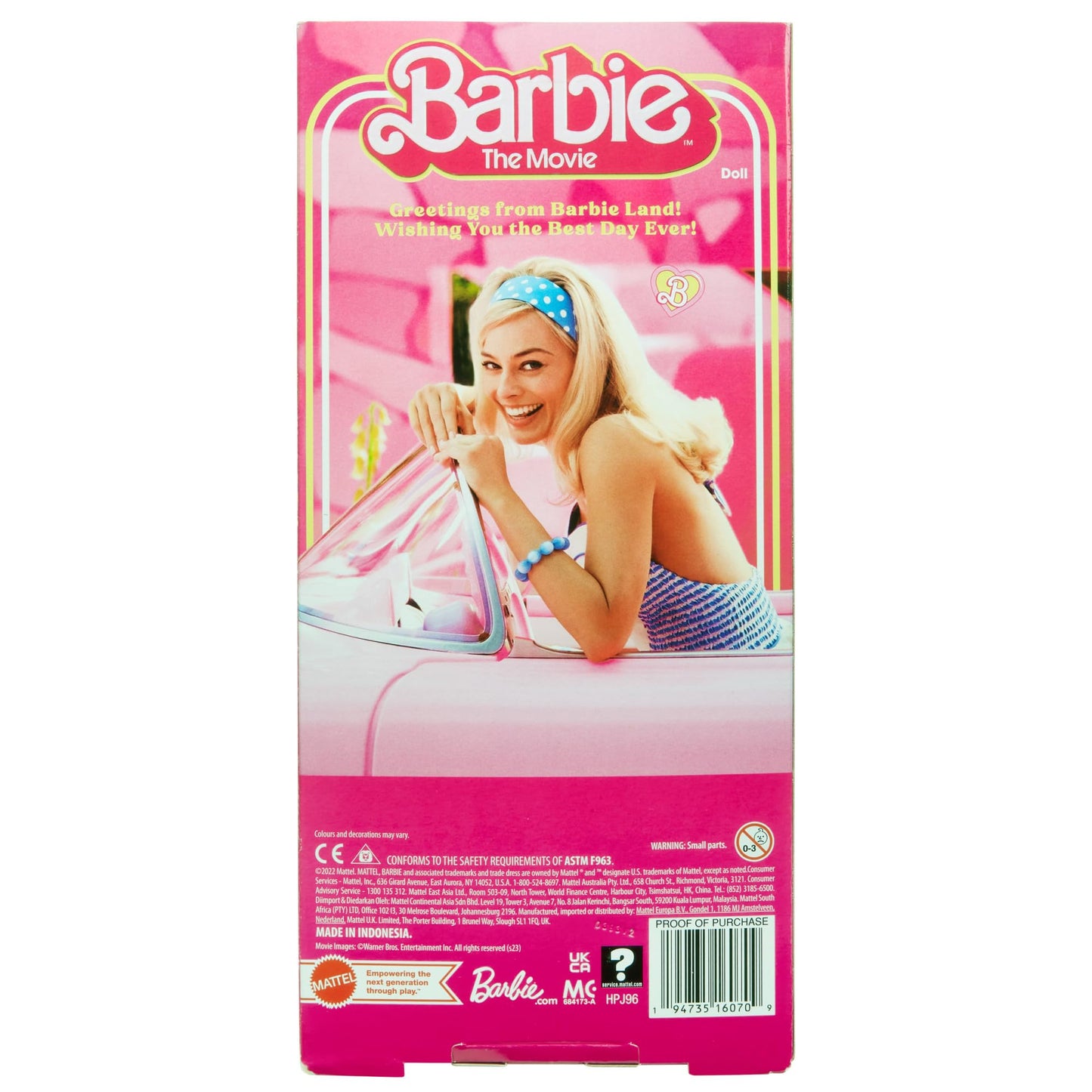 Barbie - Puppe mit Vintage-Kleid in rosa Vichy-Karo, Gänseblümchen-Accessoires, beweglich
