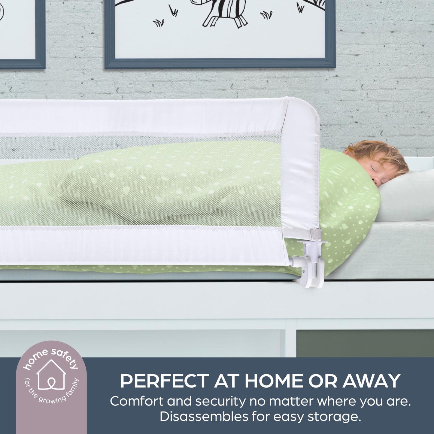 Dreambaby Phoenix Toddler Bed Rail - Foldable & Portable Bed Safety Barrier - Suitable for Flat Bed Bases Up to King Size Mattress - Measures 110cm Wide x 45.5cm Tall - White - Model F719