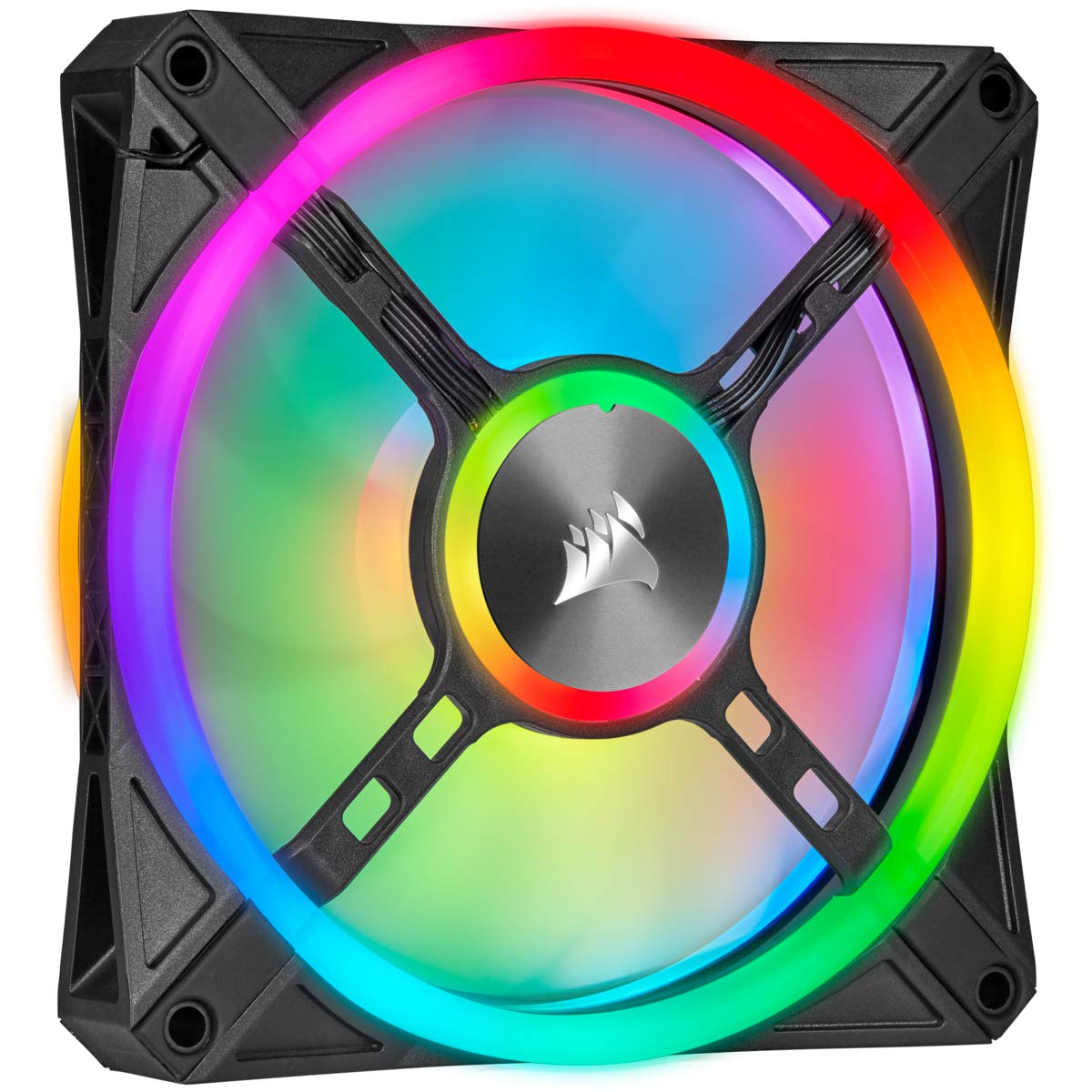 Corsair iCUE QL140 RGB, 140 mm RGB LED PWM Fan (34 Individually Addressable RGB LEDs, Speeds Up to 1,250 RPM, Low-Noise)