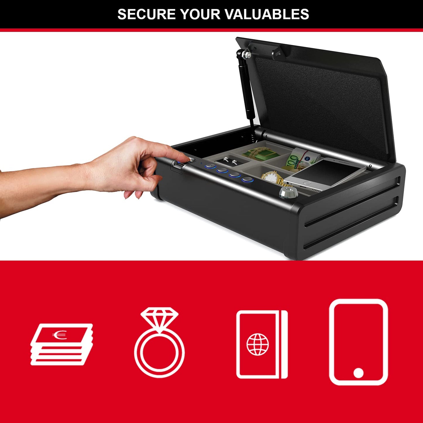 MASTER LOCK Small Safe Digital Combination Best Used for Cheque Books, Money, Jewelry, Passports and More