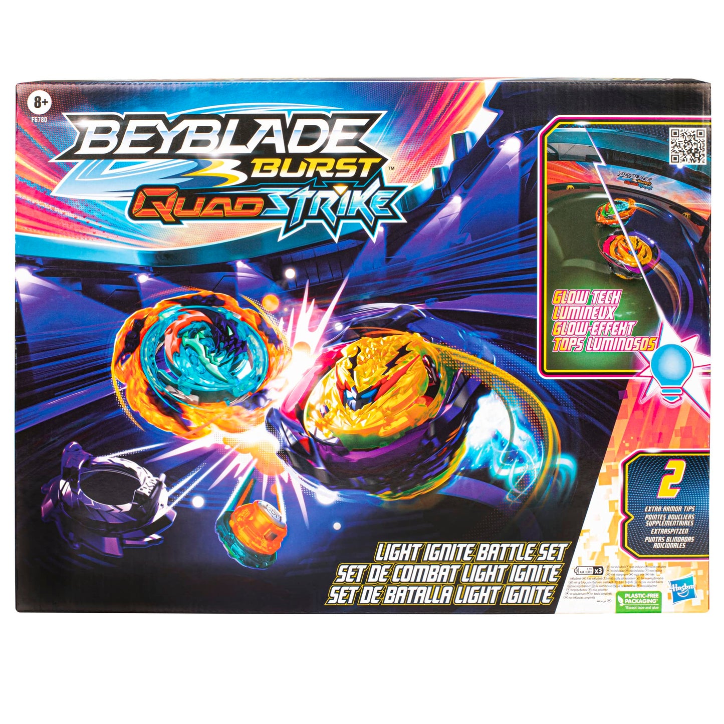 Beyblade Burst QuadStrike Light Ignite Beyblade Stadium Battle Set