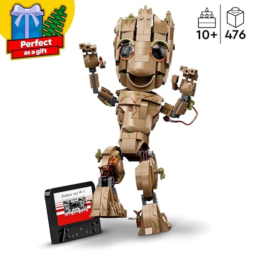 LEGO 76217 Marvel I am Groot Buildable Toy, Guardians of the Galaxy 2 Set, Collectable Baby Groot Model Figure, Gift Idea