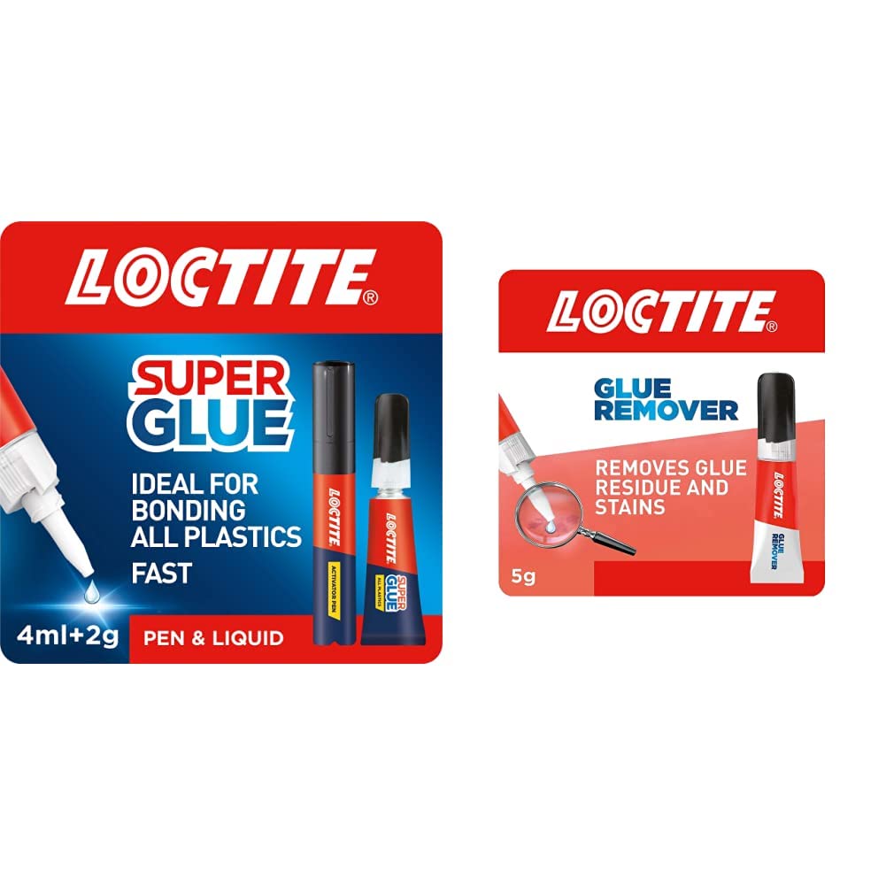 Loctite Super Glue All Plastics, Strong Plastic Glue, Easy to Use Instant Super Glue, Convenient Size 1x2g + 4ml
