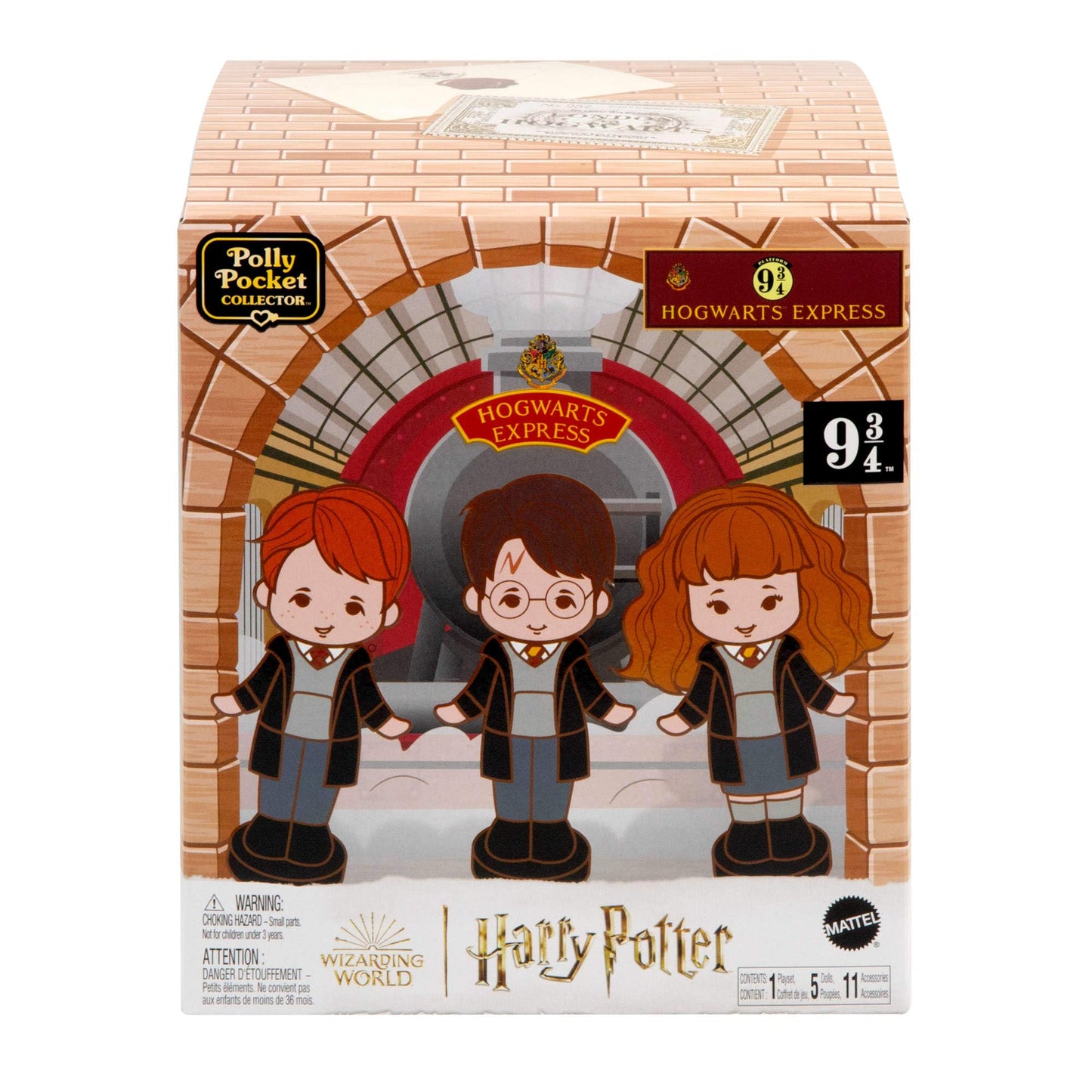 Polly Pocket Collector Playset, Harry Potter Compact with 5 Dolls and 11 Accessories, HRD56