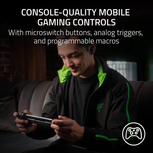 Razer Kishi V2 - for Android Mobile Gaming Controller (Universal Fit with Extendable Bridge, Streaming PC, Console Games, Ergonomic Design, Powered by the Nexus App)