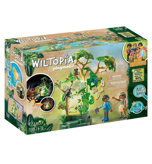 Playmobil Wiltopia 71009 Rainforest Nightlight with Toy Animals, Light and Sound, Sustainable Toy for Children Ages 4+