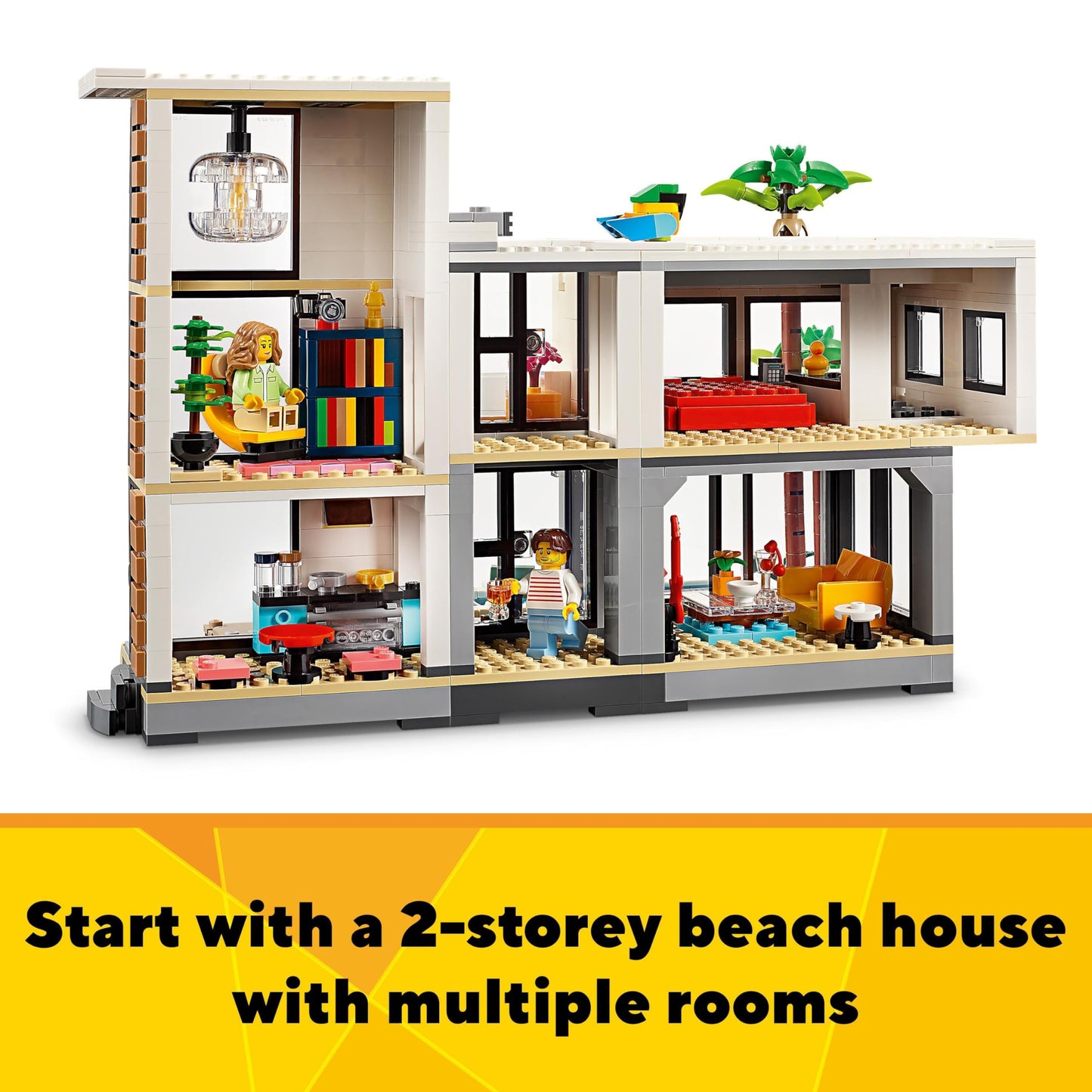 LEGO Creator 3in1 Modern House to 3-Storey City Building to Forest Cabin Set, Model Building Kit for Kids, Gift Idea for 9 Plus Year Old Boys and Girls 31153