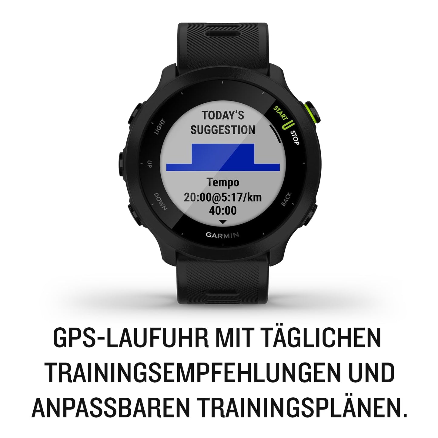 Garmin Forerunner 55 Easy to Use Lightweight GPS Running Smartwatch, Running and Training Guidance, Safety and Tracking Features included, Aqua
